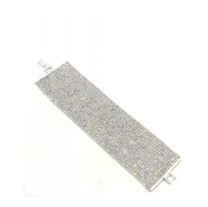NEW - Silver Wide Rhinestone Bracelet